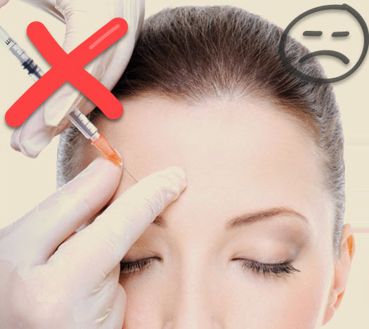 Pain Botox Needle to Forehead